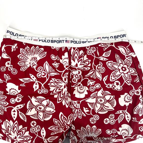Polo by Ralph Lauren Mens Red Tropical Print 100% Cotton Boxer Shorts Size 38 - Picture 3 of 7